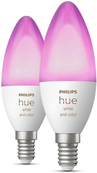 Philips Hue LED Lampe E14 2er Set 470lm White Color Amb. EEK G