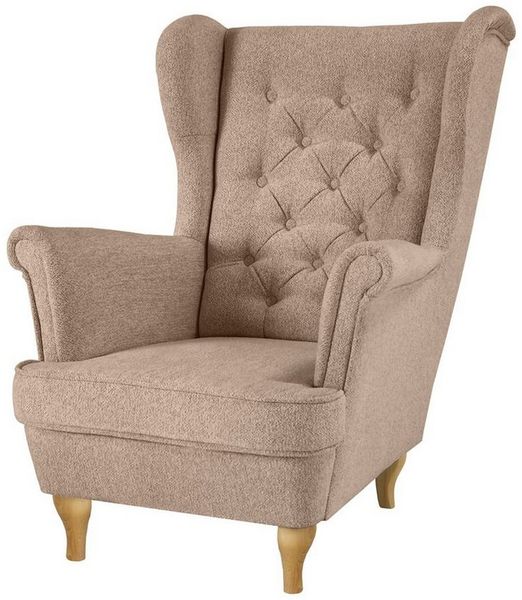 Beautysofa Ohrensessel Sessel FALCO Chesterfield Wohnzimmersessel Fernsehsessel