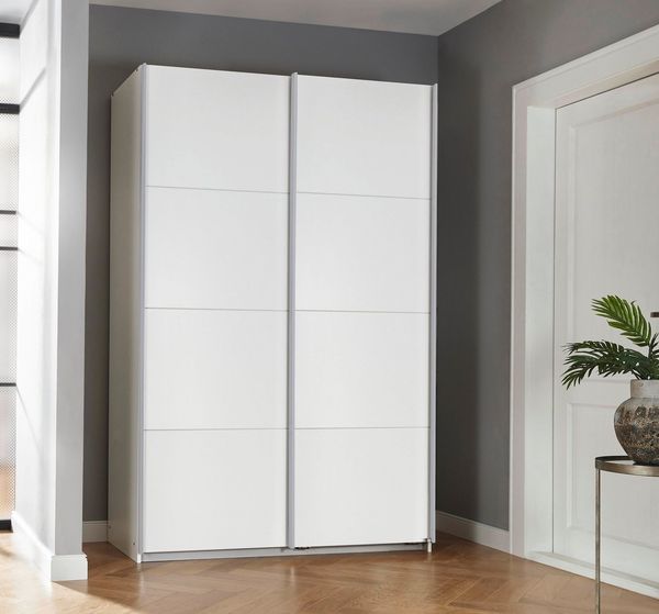 OTTO home Schwebetürenschrank Kleiderschrank Schrank Garderobe Schlafzimmerschrank THANOS (3 verschiedene Ausstattungen BASIC/CLASSIC/PREMIUM (inkl. SOFT-CLOSE) Optional mit Spiegel, Metall-Griffleisten alufarben MADE IN GERMANY
