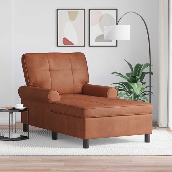 vidaXL Lounge-Liege mit Kissen Braun 91 x 157 x 91 cm Kunstleder 42022918
