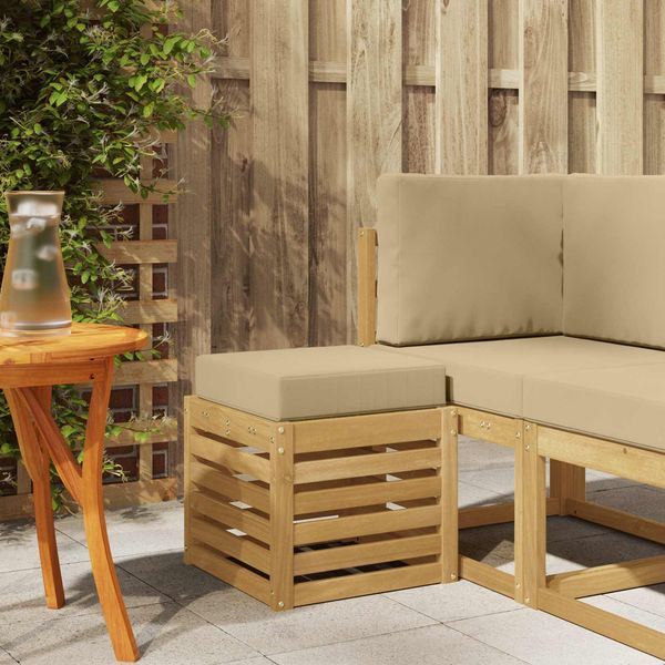 vidaXL Outdoor Hocker Bank Weiß 43 x 43 x 45 cm Massivholz Akazie 901683