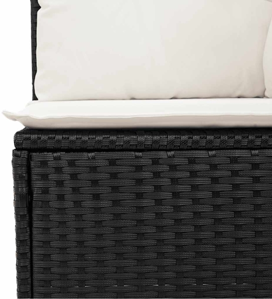 vidaXL 5-tlg. Garten-Sofagarnitur mit Kissen Schwarz Poly Rattan 3327255 Bild 10