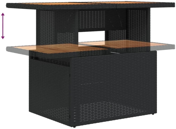 vidaXL 5-tlg. Garten-Sofagarnitur mit Kissen Schwarz Poly Rattan 3327255 Bild 9