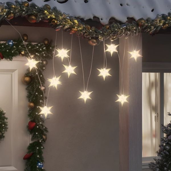 vidaXL LED-Weihnachtsstern mit 10 LEDs Weiß 10 cm 356203