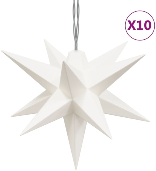 vidaXL LED-Weihnachtsstern mit 10 LEDs Weiß 10 cm 356203