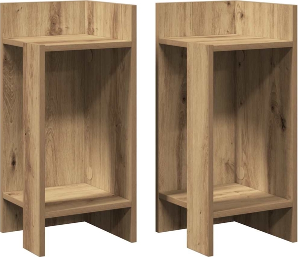 vidaXL Beistelltische 2 Stk. mit Ablage Artisan-Eiche 25,5x27x60 cm 858559
