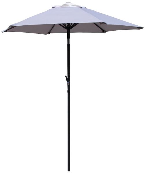 Gardissimo NEW SUNNY Sonnenschirm Ø 180cm Gartenschirm Kurbelschirm hellgrau