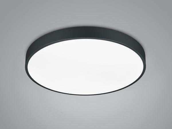 LED Deckenleuchte WACO in Schwarz matt extern dimmbar flach, Ø 49cm