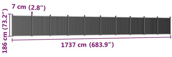 vidaXL Zaunelement Braun 1737x186 cm WPC 3282807 Bild 10
