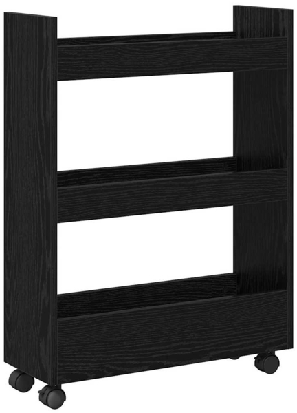 vidaXL Schmaler Aufbewahrungswagen Schwarz Eichen-Optik 869250