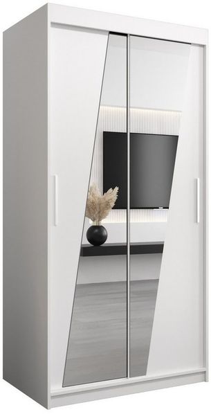 ABIKS MÖBEL Schwebetürenschrank RHOMB Schlafzimmerschrank - mit Spiegel, Kleiderstange und Regalen