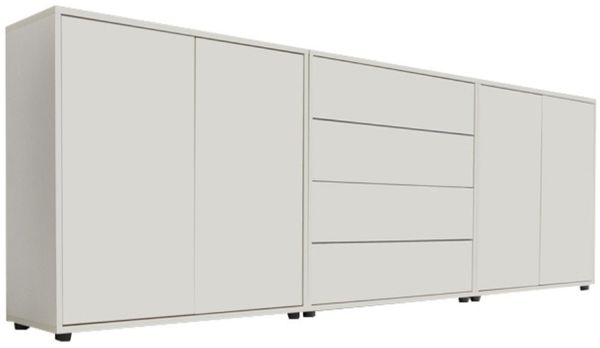 BMG Möbel Sideboard Mailand Set 5 (Kommode Anrichte Aktenschrank), 2x Schuhschrank, 1 x Schubkastenkommode