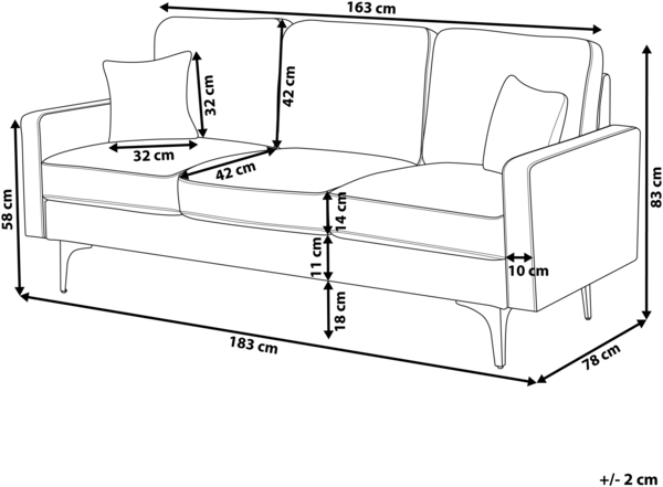 3-Sitzer Sofa Kunstleder goldbraun GAVLE Bild 2