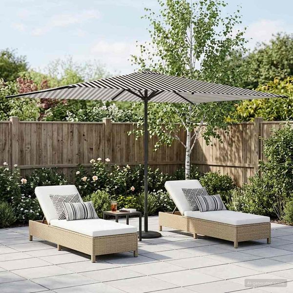 vidaXL Garten-Schirm mit Fuß 200 x 300 cm Polyester Rechtwinklig 42036175