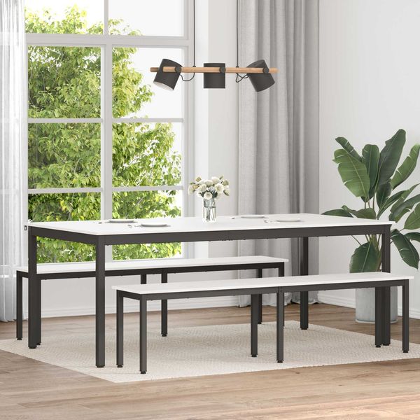 vidaXL Esstisch Weiß 200 x 100 x 75 cm Massives Kiefernholz 3416326