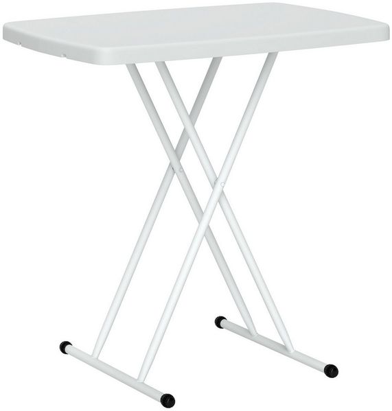 MC Star Beistelltisch Garten höhenverstellbar Gartentisch, klappbar Balkontisch (echteckig Kaffeetisch 50kg belastbar, 76 x 50 x 74H cm Sofatisch für Outdoor Indoor Balkon Terrasse Weiß)