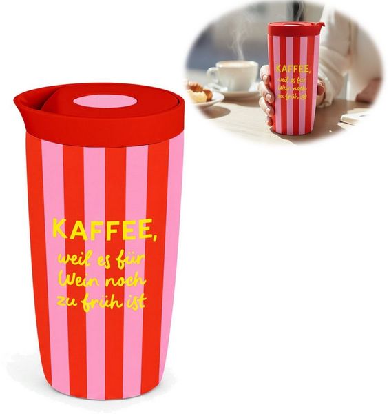 LS-LebenStil Thermobecher Edelstahl 350ml auslaufsicher Kaffee Wein Coffee to Go Becher, 1-tlg, Edelstahl, Kaffeebecher 6Std. warm 12 Std. kalt, Isolierbecher Travel Mug