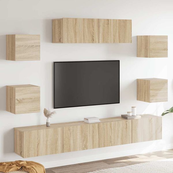 7-tlg. TV-Schrank-Set Sonoma-Eiche Holzwerkstoff [3114520]