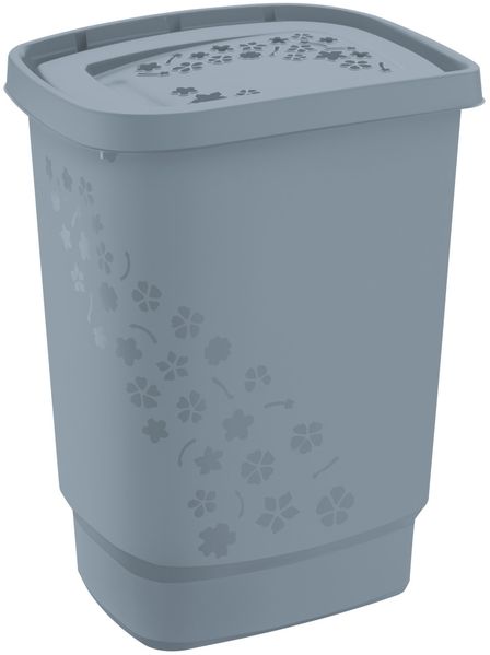 Rotho Wäschesammler Flowers 55 L misty blau