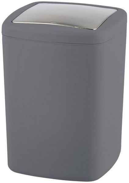 WENKO BARCELONA Kosmetikeimer 8,5 Liter, Grau, Spezialkunststoff, absolut bruchsicher