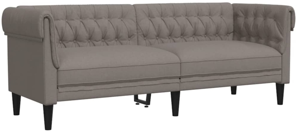 vidaXL Chesterfield-Sofa 3-Sitzer Taupe Stoff 372561