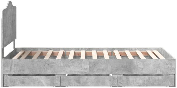 vidaXL Bettrahmen mit Schubladen Betongrau 90 x 190 cm Ingenieurs Holz 3413460 Bild 9