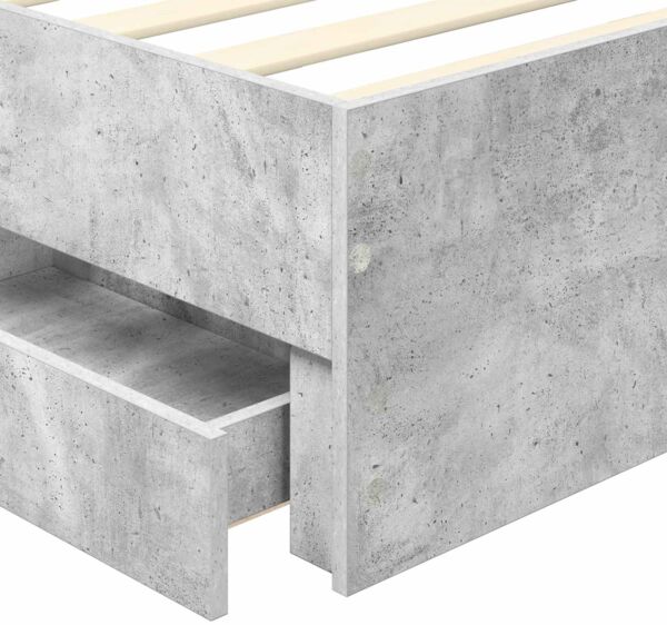 vidaXL Bettrahmen mit Schubladen Betongrau 90 x 190 cm Ingenieurs Holz 3413460 Bild 11