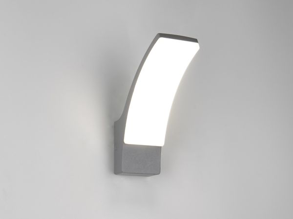 Moderne LED Außenwandleuchte BEJA aus Aluminium in Anthrazit, Höhe 22,5cm Bild 3
