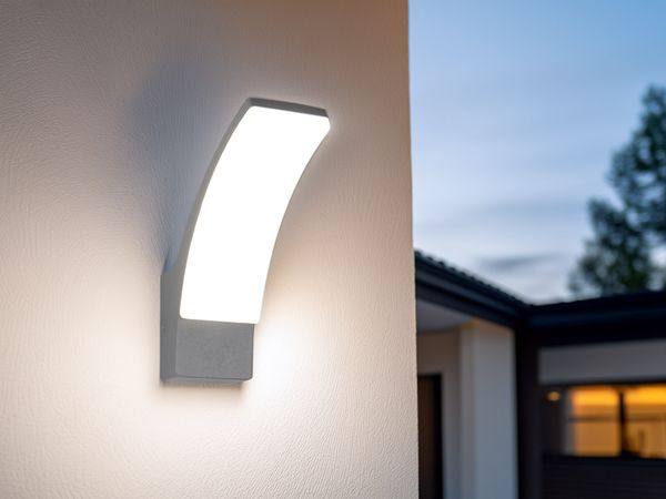 Moderne LED Außenwandleuchte BEJA aus Aluminium in Anthrazit, Höhe 22,5cm