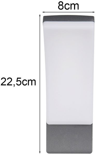 Moderne LED Außenwandleuchte BEJA aus Aluminium in Anthrazit, Höhe 22,5cm Bild 4