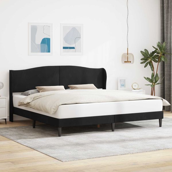 vidaXL Bettrahmen mit Kopfteil Schwarz 180 x 200 cm Samt 42027939