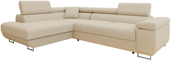 Ecksofa Torezio Premium mit Einstellbare Kopfstützen, Bettkasten und Schlaffunktion (Farbe: Baloo 2074, Seite: Links)