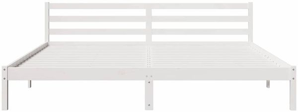 vidaXL Bettrahmen Weiß 215,5 x 185,5 x 69,5 cm Massivholz Kiefer 869771 Bild 5