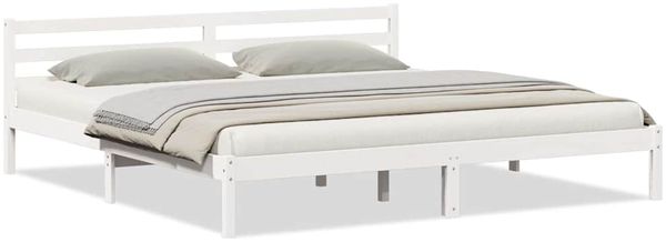 vidaXL Bettrahmen Weiß 215,5 x 185,5 x 69,5 cm Massivholz Kiefer 869771 Bild 3