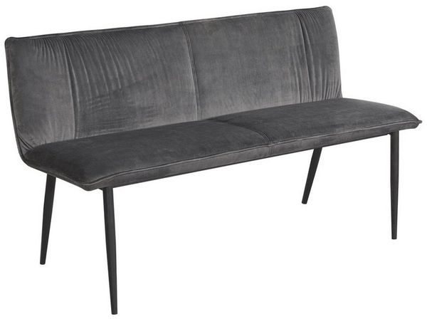HTI-Living Sitzbank Bank Velvet Grau mit Print auf Rückseite Bangor (Stück, 1-St, 1 Sitzbank), Sofabank Polsterbank mit Rückenlehne