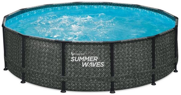 Summer Waves Pool Frame Dark Herringbone Print Elite 4,27x1,07 m