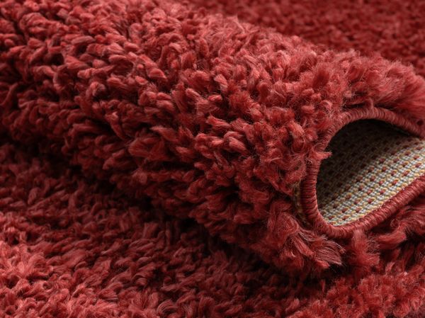 Hochflor Teppich SHAGGY weinrot rechteckig diverse Größen