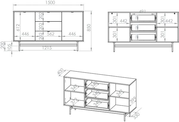 Selsey 'Heggers' - Sideboard 2-türig, Eiche Mavelie, 150 cm Bild 5