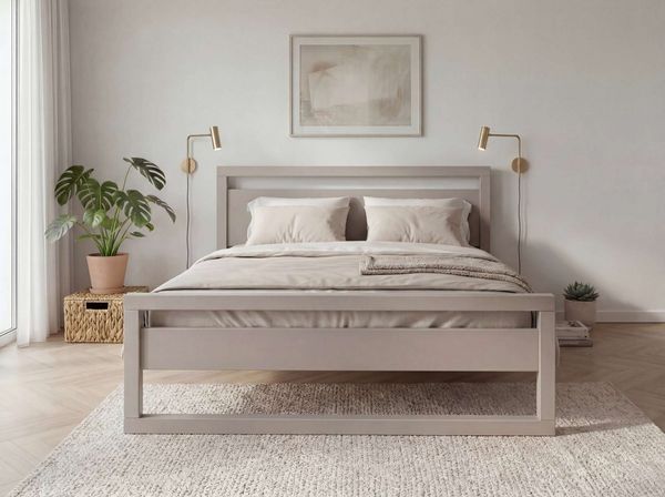 OTTO home Massivholzbett Wellow, Kaschmir-Beige-Beige, Kiefer, inklusive Lattenrost (Liegefläche 140x200 cm), nordisch-modern, bis 180 kg belastbar, FSC® & Made in Europe