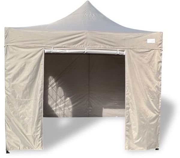 Grasekamp Faltpavillon Modena 3x3 m grau inkl. Seitenteile - extra starkes Gestell grau