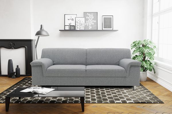 DOMO Collection Jamie Sofa 2er Couch, Garnitur 2 Sitzer, grau, 193 x 80 x 72 cm