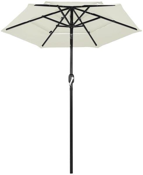 Sonnenschirm, Terrassenschirm mit Aluminium-Mast 3-lagig Sandfarbe 2 m