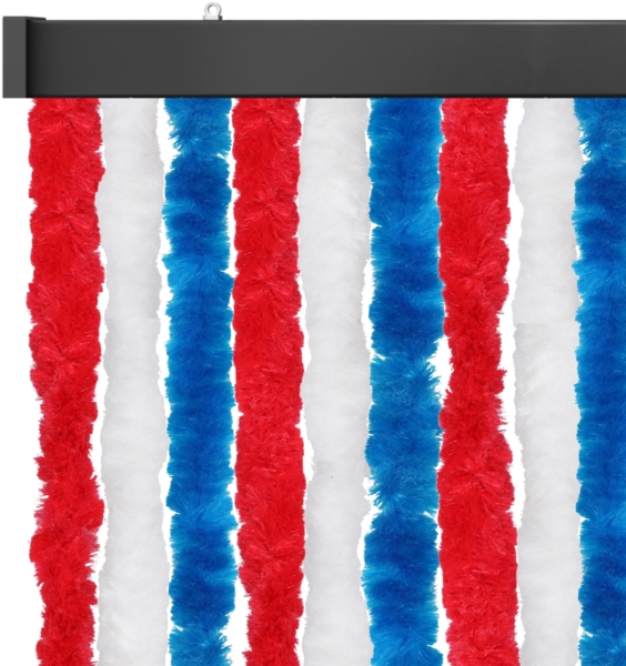 Flauschvorhang 56x185 Unistreifen rot - weiß - blau
