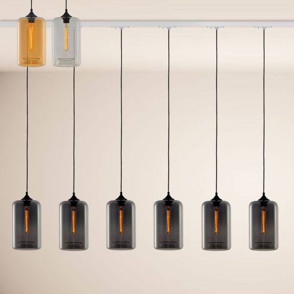 s.luce Cruet Up Esstisch-Pendellampe 1-Phasen-Schiene Endeinspeiser Amber