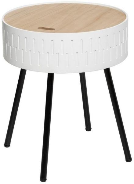 Atmosphera runder Beistelltisch mit Stauraum, SHIRO, weiß, Ø 38,5 cm