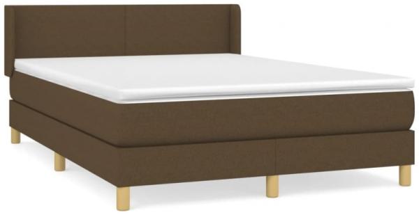 Boxspringbett mit Matratze Stoff Dunkelbraun 140 x 200 cm