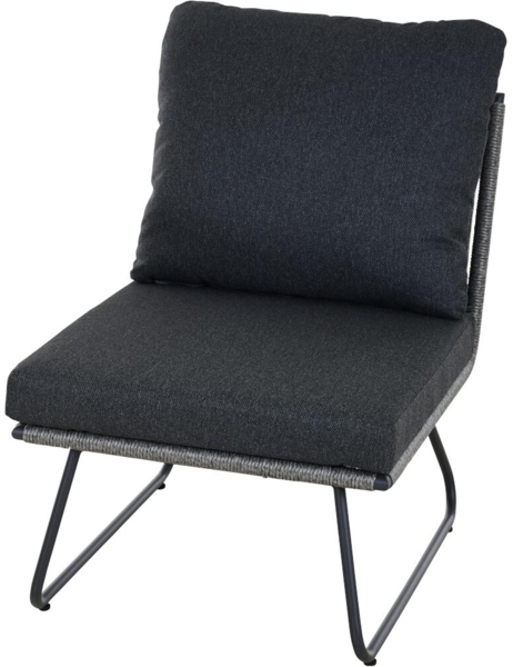 SIENA GARDEN Kansas Lounge Mittelsofa, grau Alu, Geflecht, inkl. Kissen