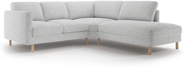 Micadoni Symmetrisches Ecksofa Eden 4-Sitzer Rechts Strukturierter Stoff Hellgrau Melange