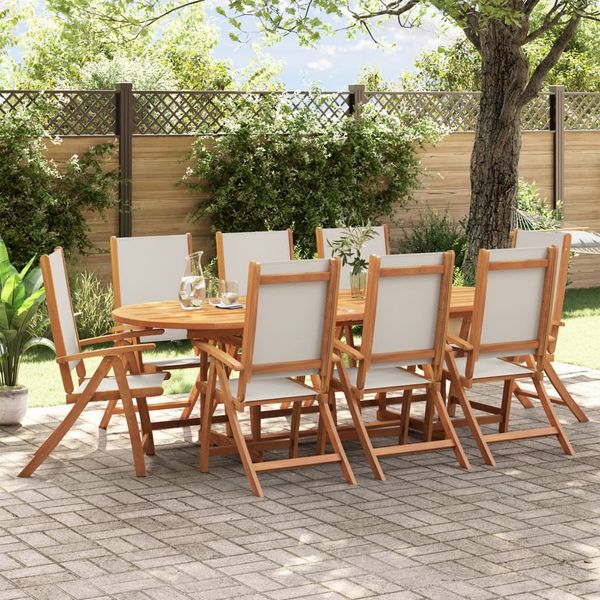 vidaXL Gartenstühle 8 Stk. Klappbar Massivholz Akazie und Textilene 3279240