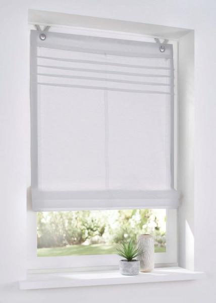 Kutti Raffrollo Kessy Biese, mit Hakenaufhängung, ohne Bohren, halbtransparent, Baumwolle, Polyester, Hakenaufhängung